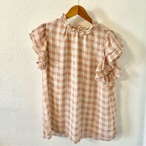 Pink and white plaid shirt